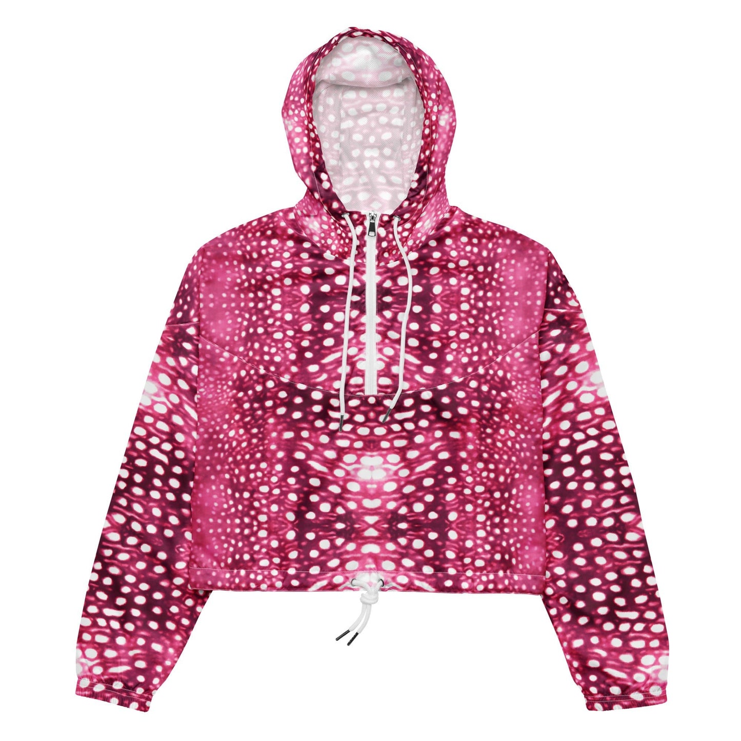 Salinity Swimwear Whale Shark Mosaic Pink Women’s Cropped Windbreaker Windbreaker