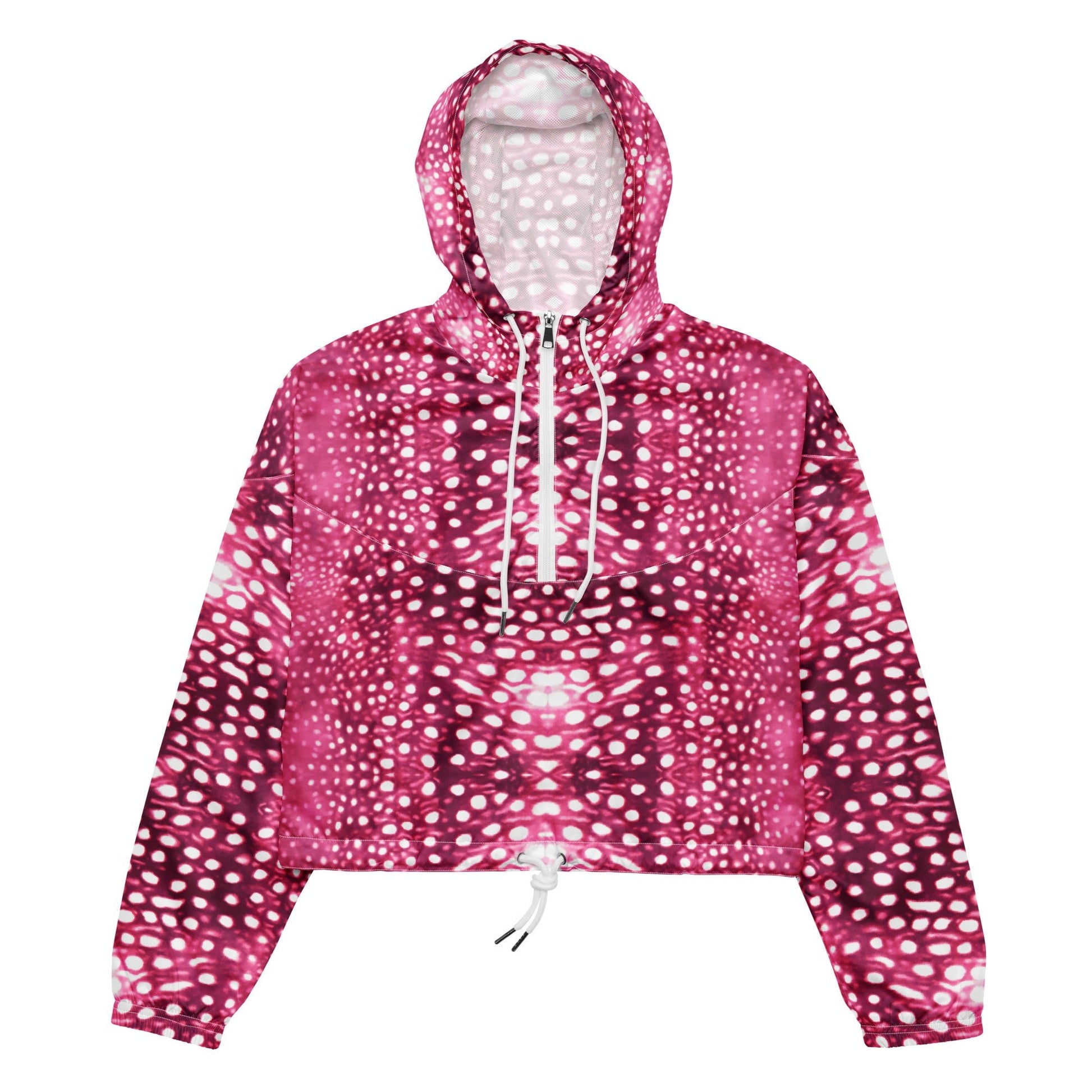 Salinity Swimwear Whale Shark Mosaic Pink Women’s Cropped Windbreaker Windbreaker