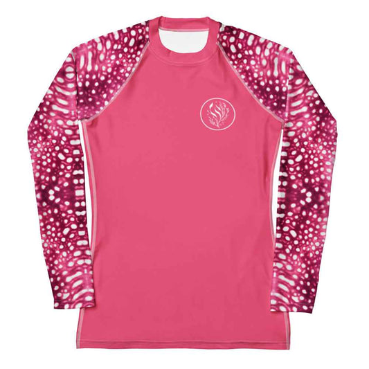 Salinity Swimwear Whale Shark Mosaic Pink Women's Rash Guard Solid Rash Guard