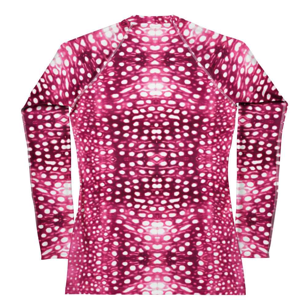 Salinity Swimwear Whale Shark Mosaic Pink Women's Rash Guard Rash Guard