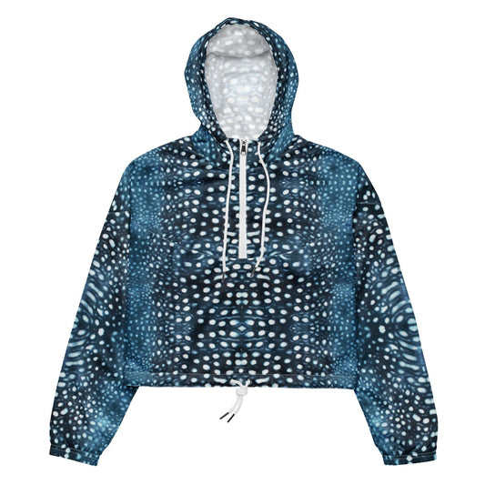 Whale Shark Mosaic Women’s Cropped Windbreaker - Salinity Swimwear