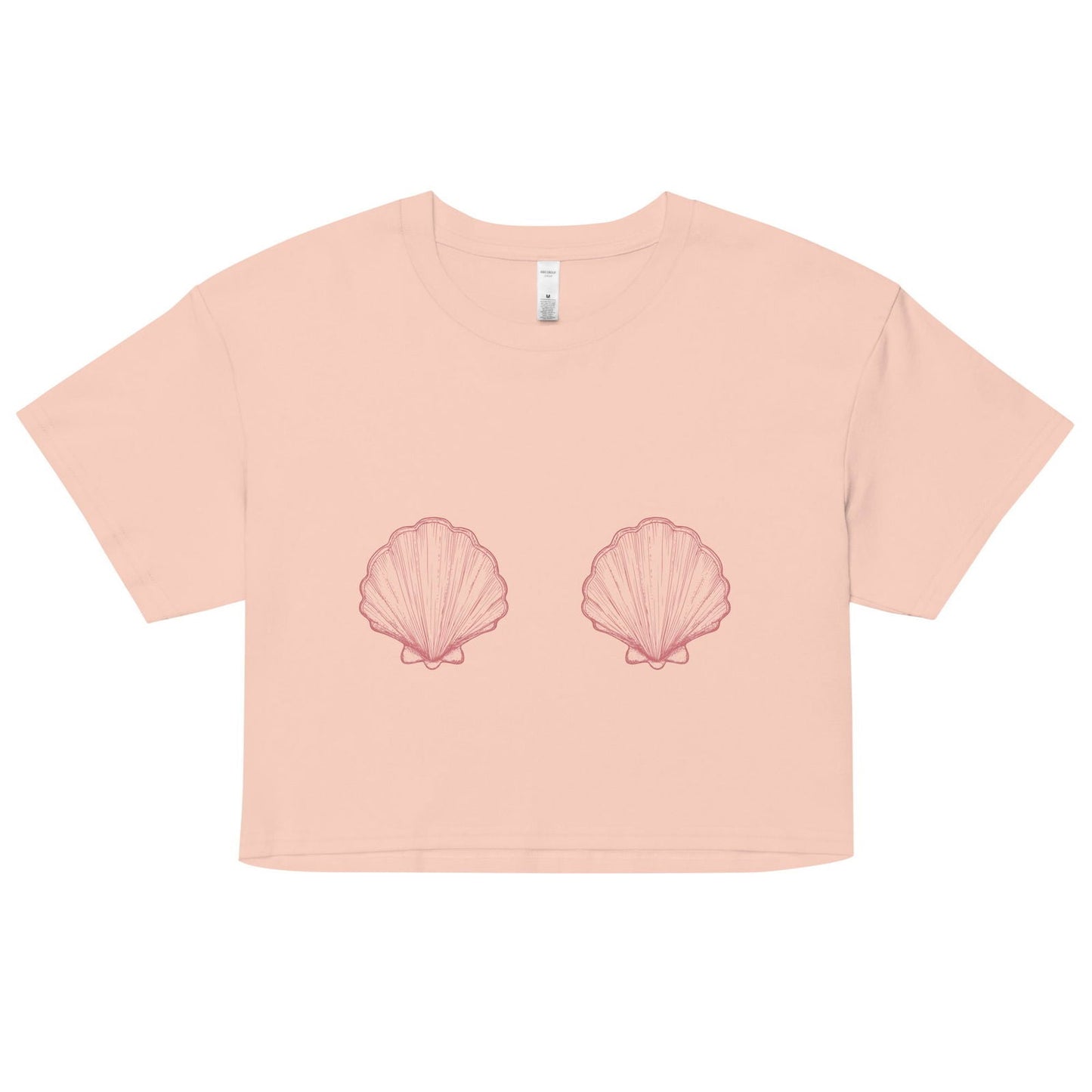 Salinity Swimwear Women’s Pink Scallop Shell Crop Top T-Shirt