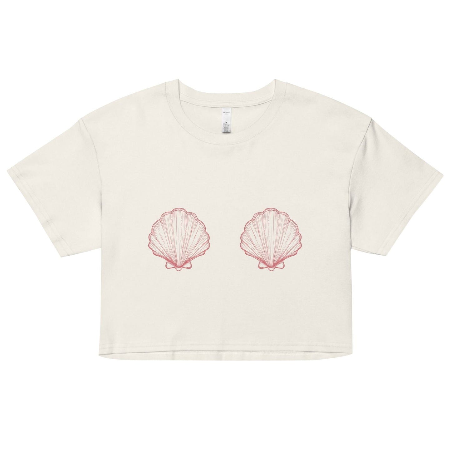 Salinity Swimwear Women’s Pink Scallop Shell Crop Top T-Shirt