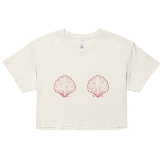 Women’s Pink Scallop Shell Crop Top - Salinity Swimwear