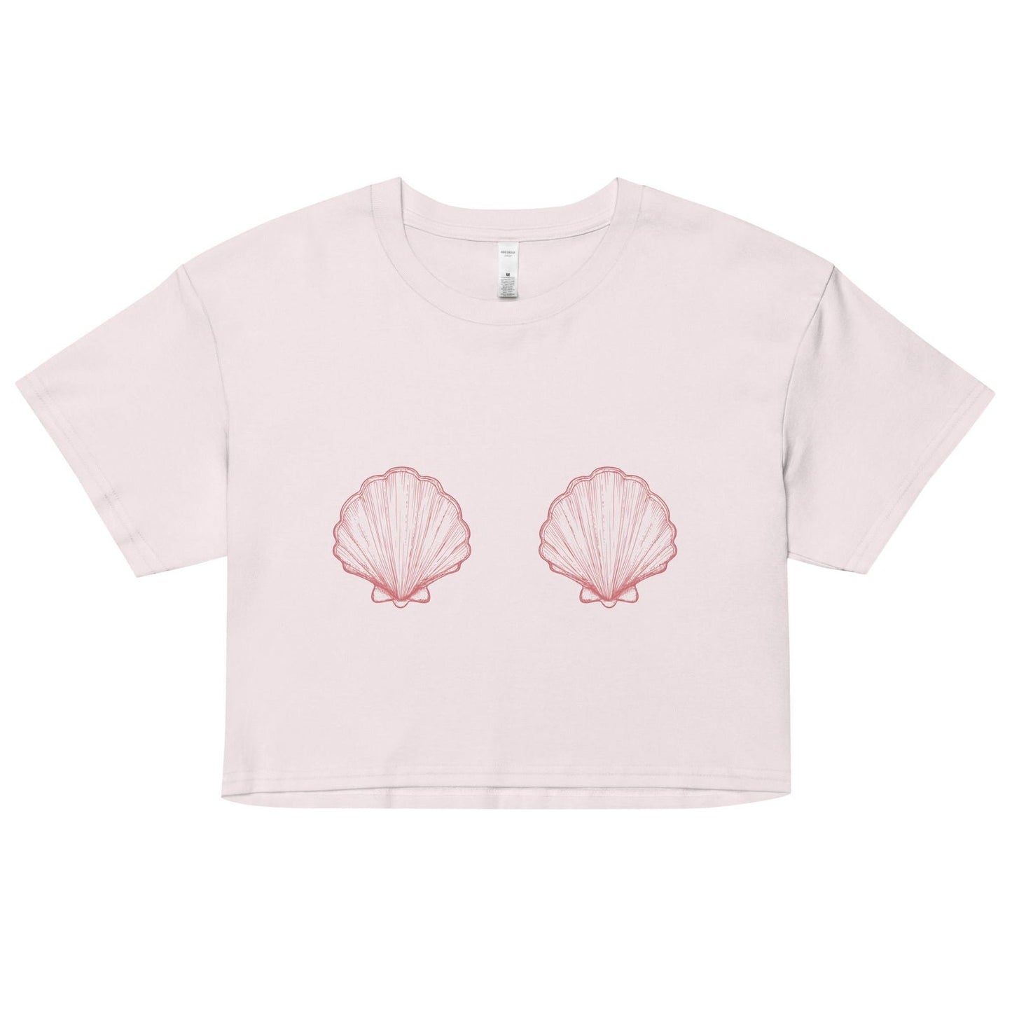 Salinity Swimwear Women’s Pink Scallop Shell Crop Top T-Shirt