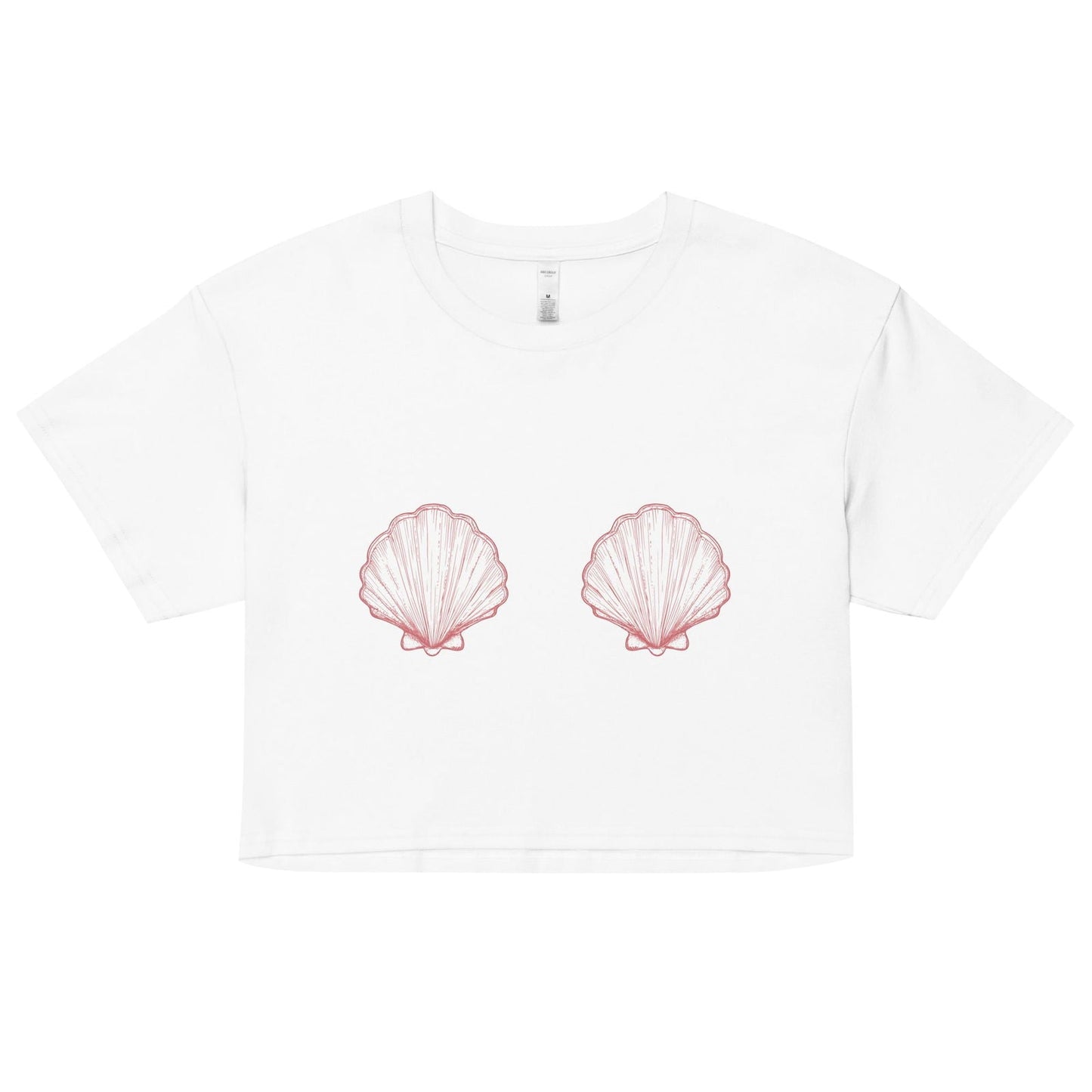 Salinity Swimwear Women’s Pink Scallop Shell Crop Top T-Shirt