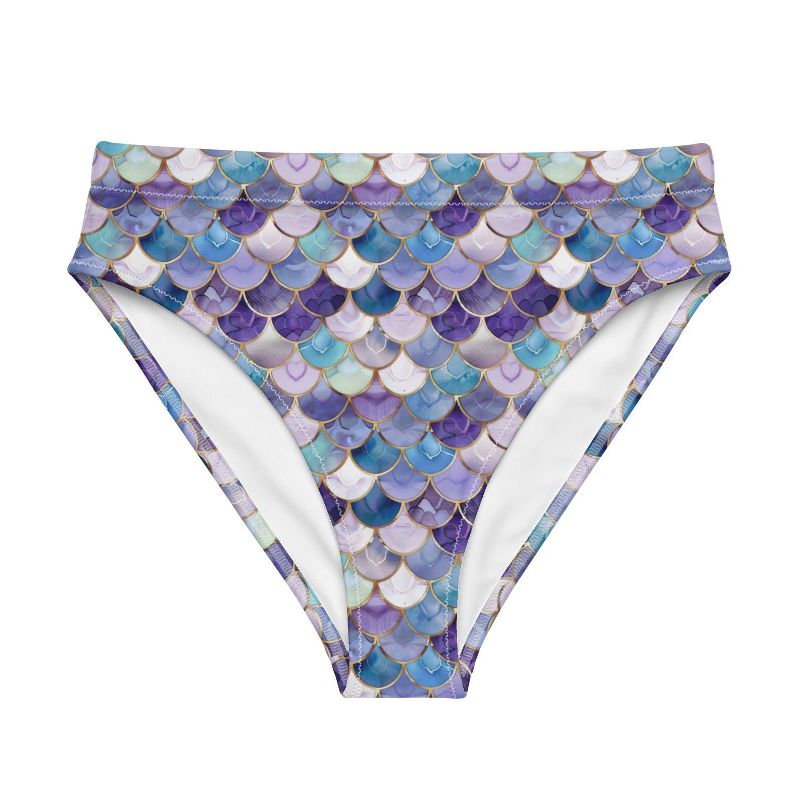 Amethyst Ocean Mermaid Eco High-Waisted Bikini Bottom - Salinity Swimwear