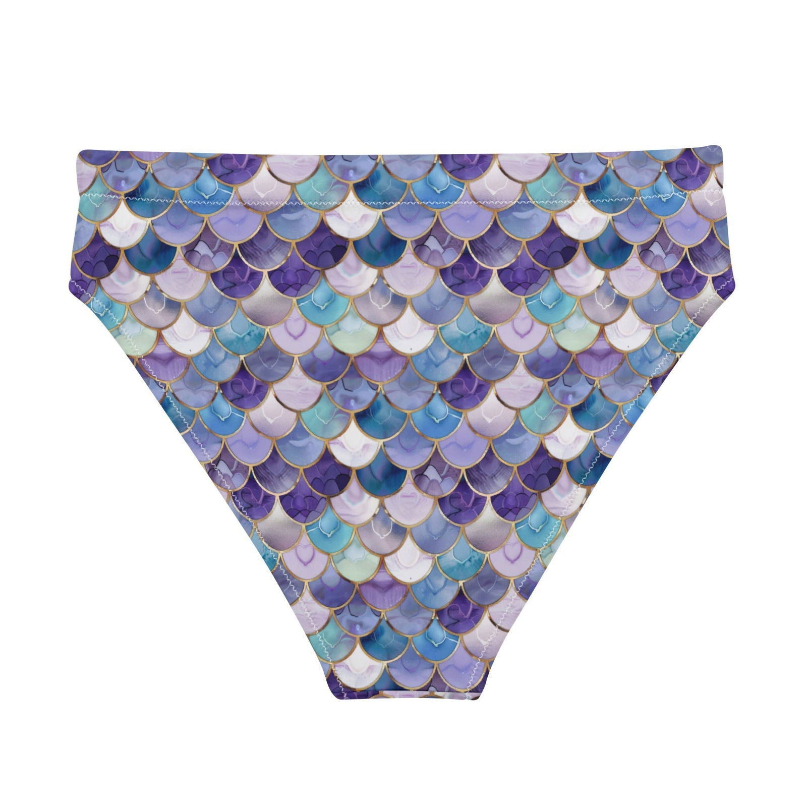 Amethyst Ocean Mermaid Eco High-Waisted Bikini Bottom - Salinity Swimwear