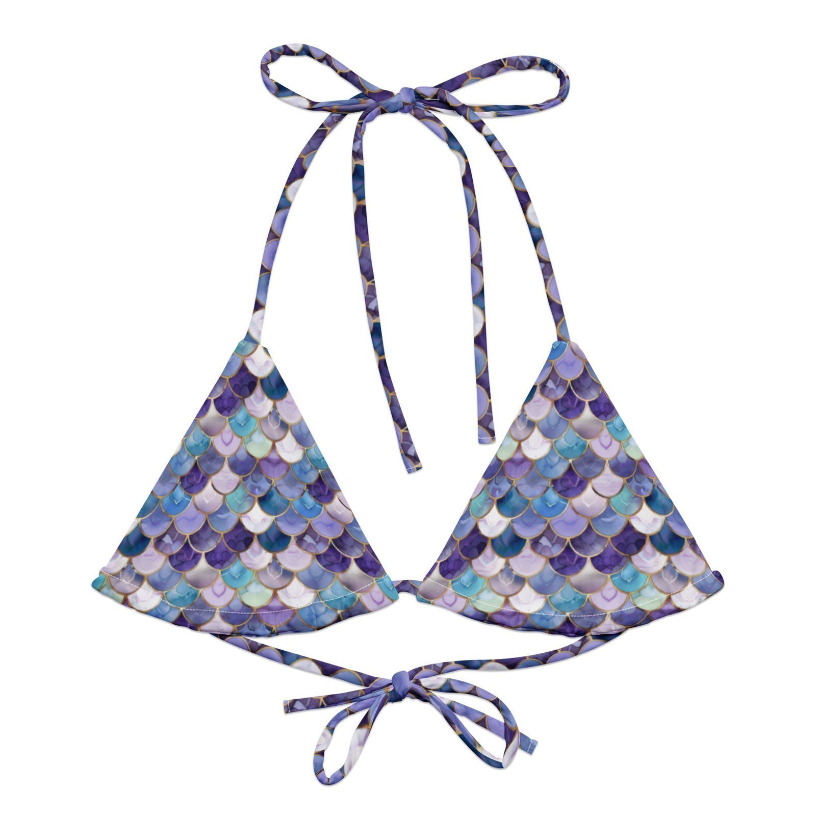 Amethyst Ocean Mermaid Eco String Bikini Top - Salinity Swimwear