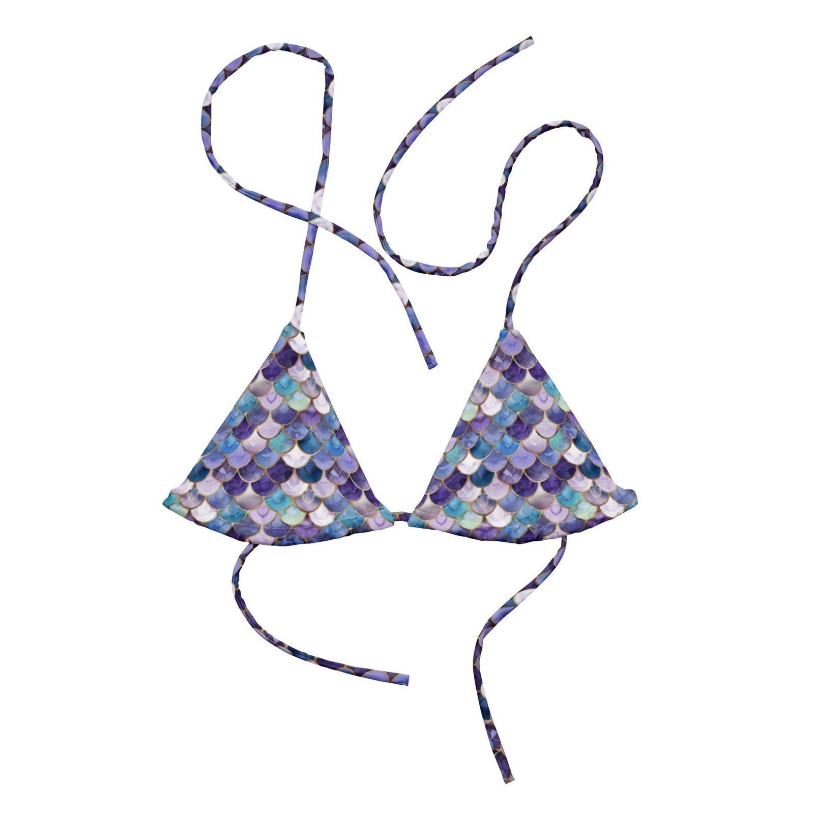 Amethyst Ocean Mermaid Eco String Bikini Top - Salinity Swimwear