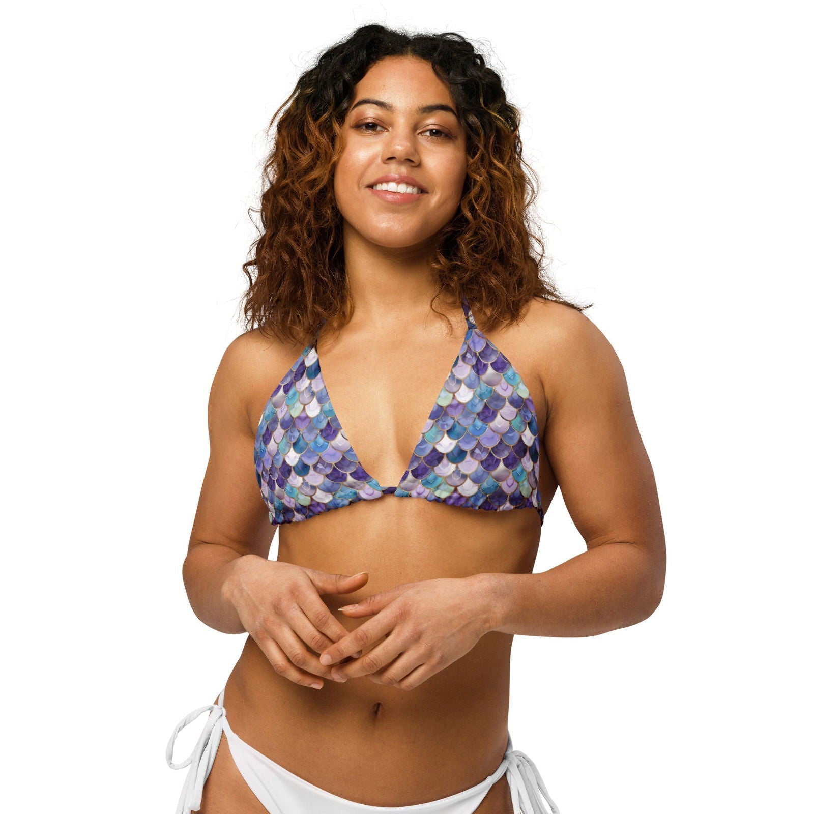 Amethyst Ocean Mermaid Eco String Bikini Top - Salinity Swimwear