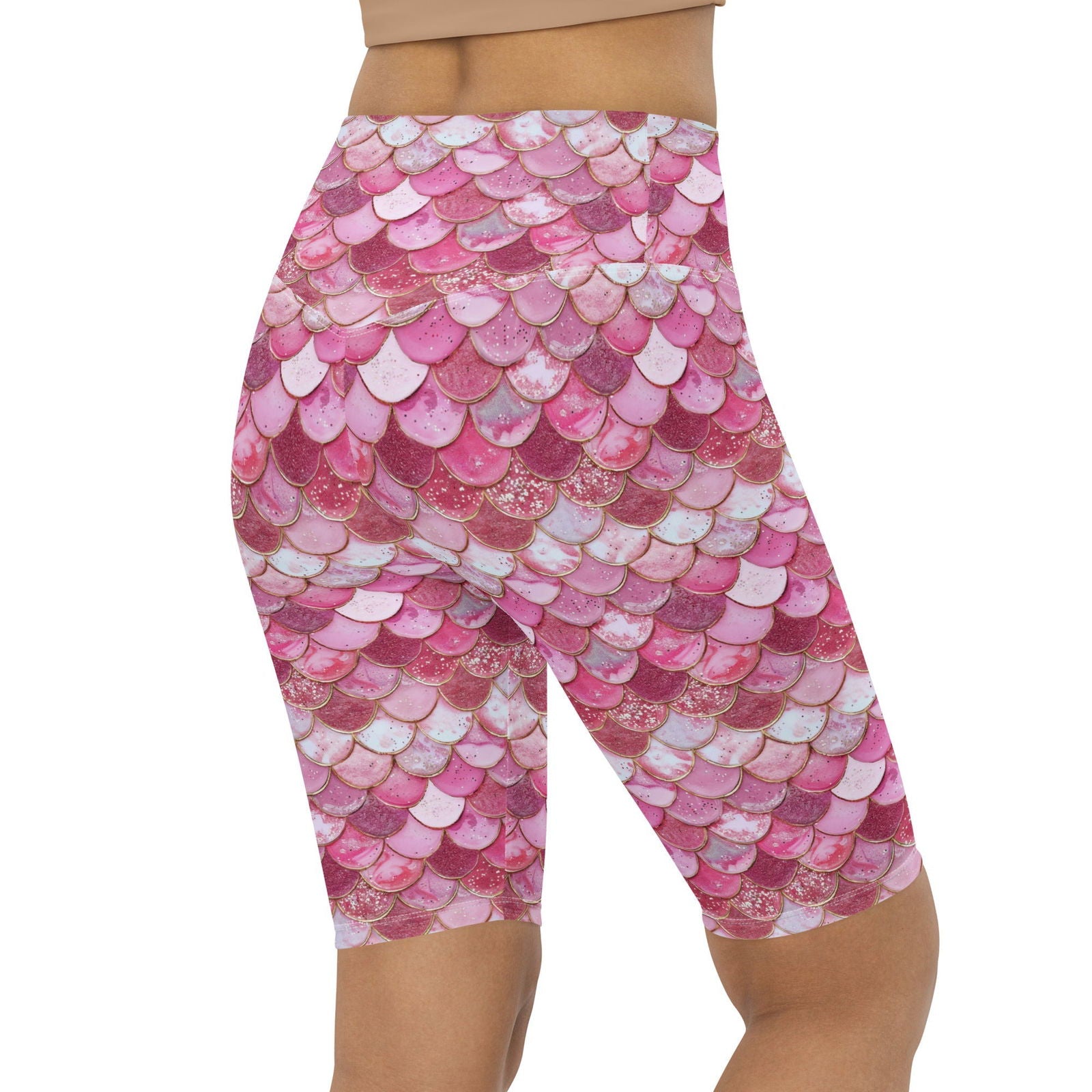 Pink Pearl Mermaid 8" Inch Dive Shorts - Salinity Swimwear -    - #tag1# - #tag2# - #tag3# - #tag4#