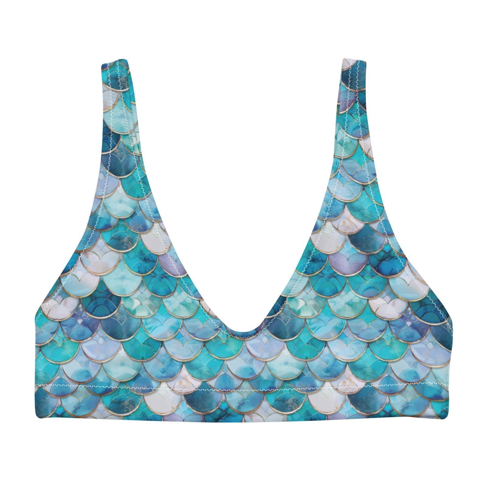 Blue Lagoon Mermaid Eco Bikini Top - Salinity Swimwear