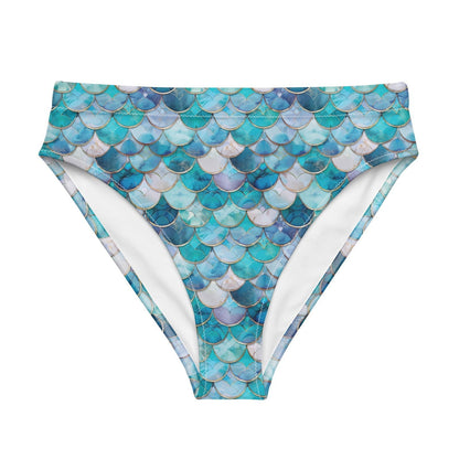 Blue Lagoon Mermaid Eco High-Waisted Bikini Bottom - Salinity Swimwear