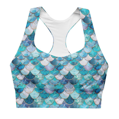 Blue Lagoon Mermaid Eco Sports Bra Top - Salinity Swimwear