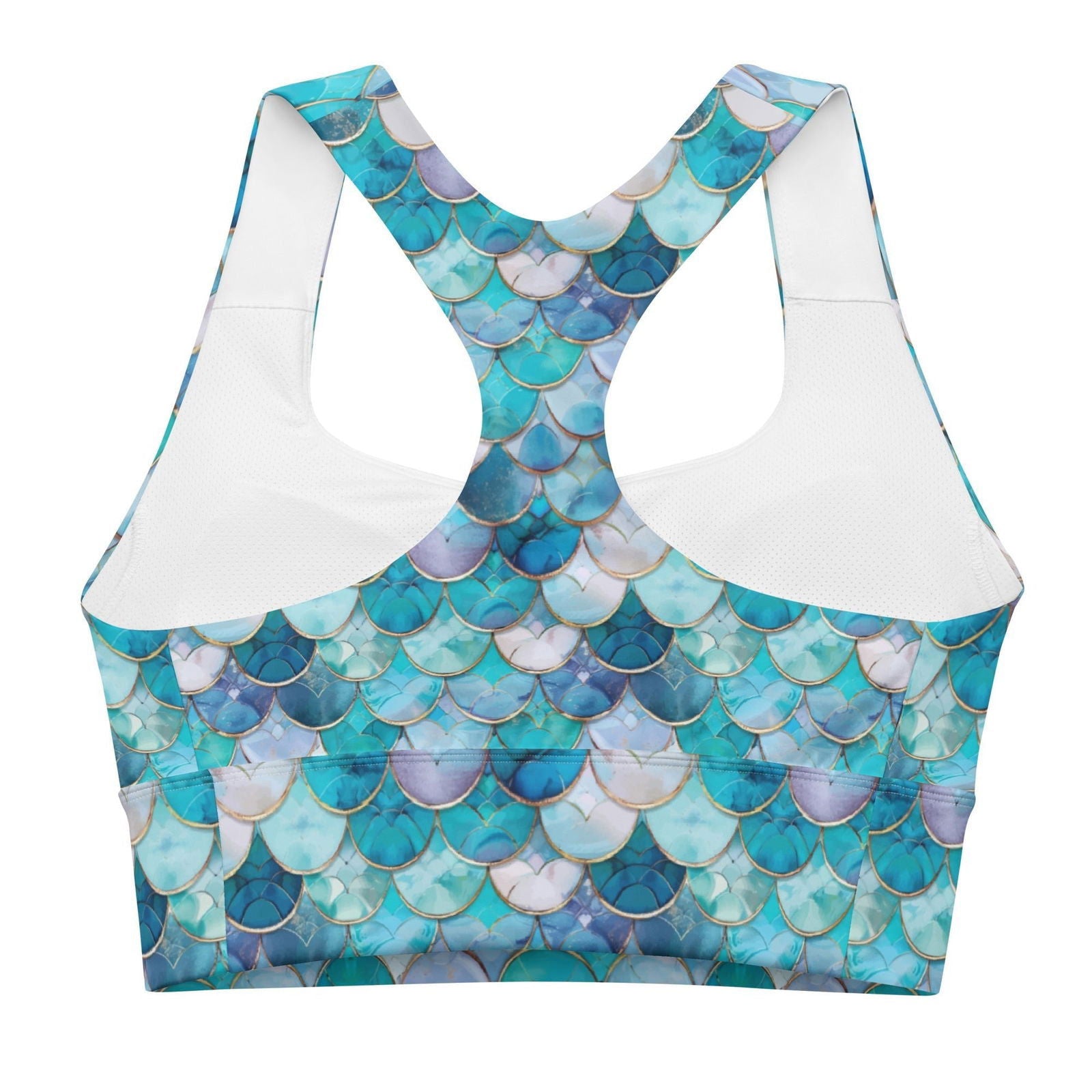 Blue Lagoon Mermaid Eco Sports Bra Top - Salinity Swimwear