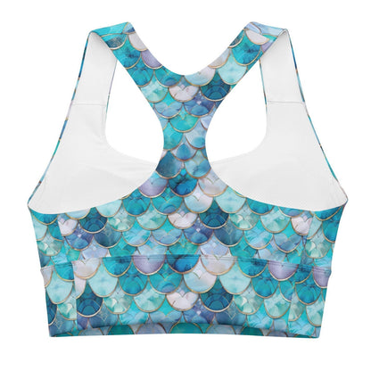 Blue Lagoon Mermaid Eco Sports Bra Top - Salinity Swimwear