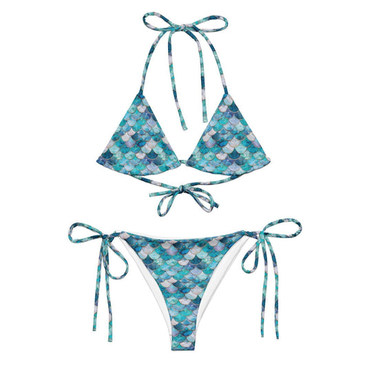 Blue Lagoon Mermaid Eco String Bikini Set - Salinity Swimwear
