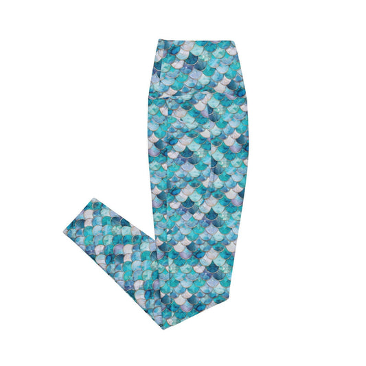 Blue Lagoon Mermaid Eco Swim  Leggings With Pockets - Salinity Swimwear