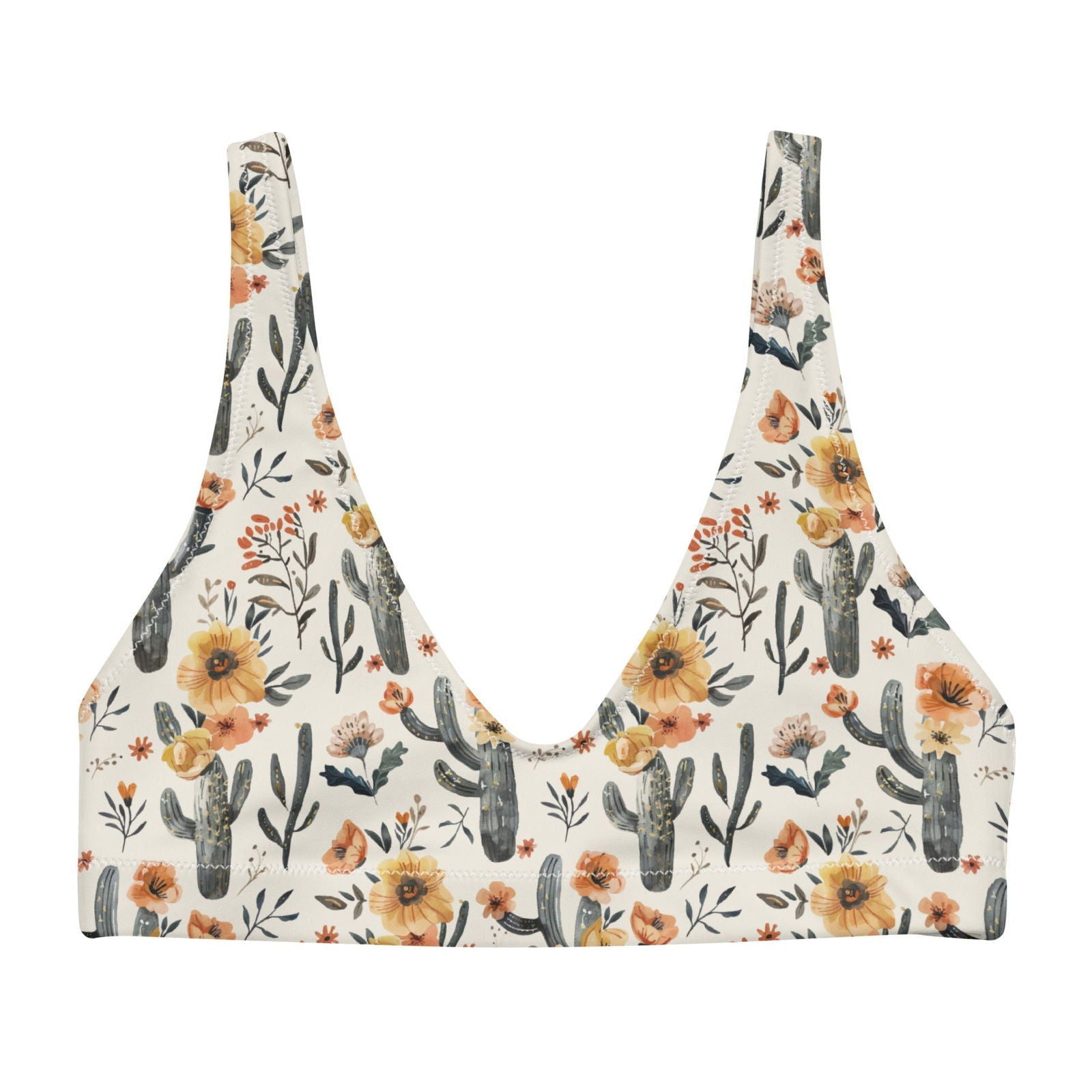 Cactus Sunflower Eco Bikini Top - Salinity Swimwear