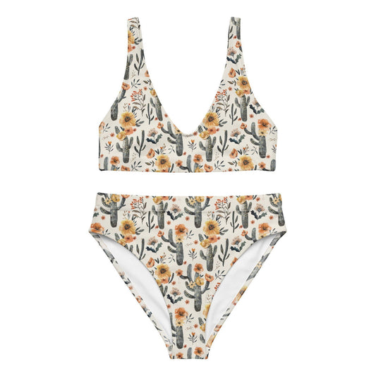 Cactus Sunflower Eco High-Waisted Bikini Set - Salinity Swimwear