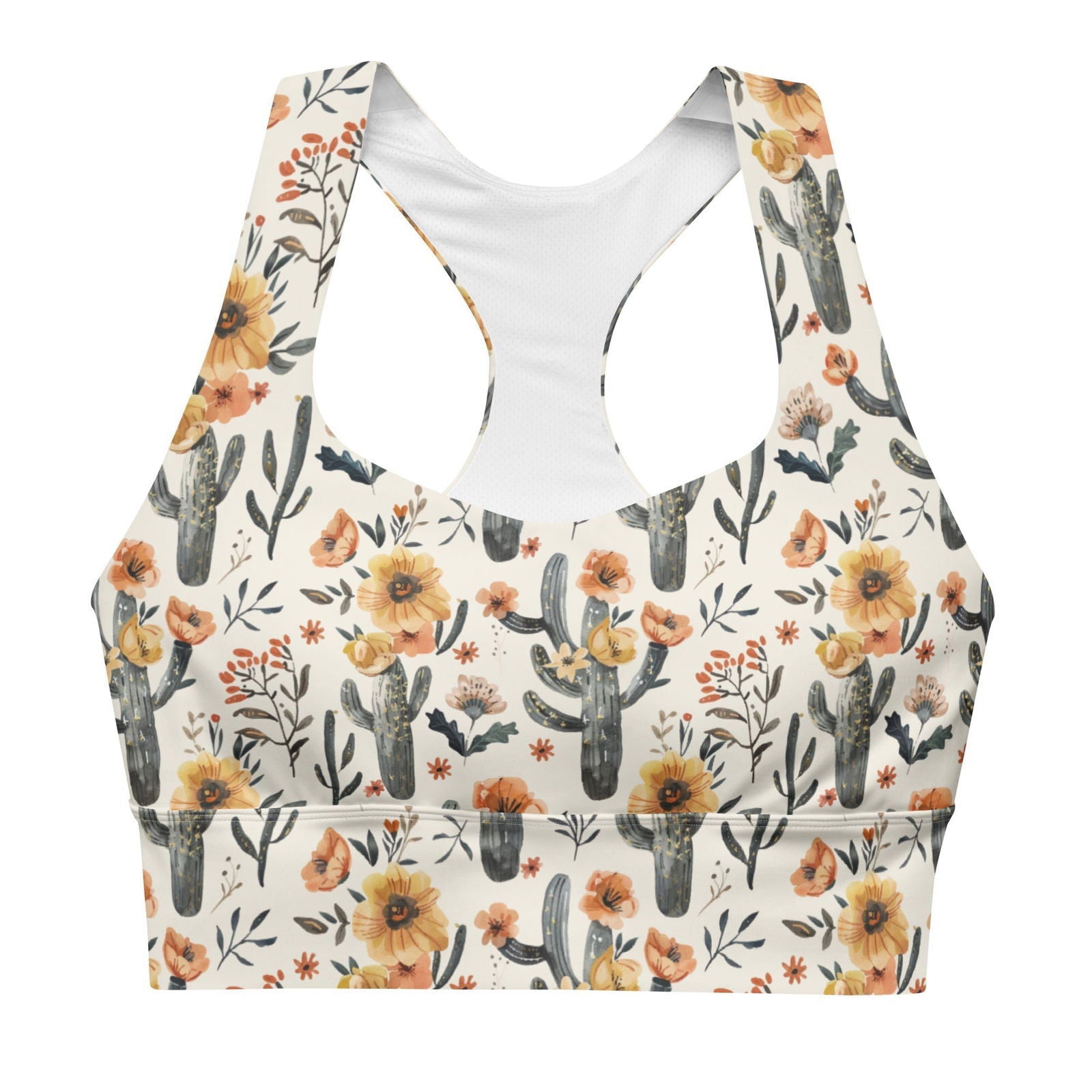 Cactus Sunflower Eco Sports Bra Top - Salinity Swimwear