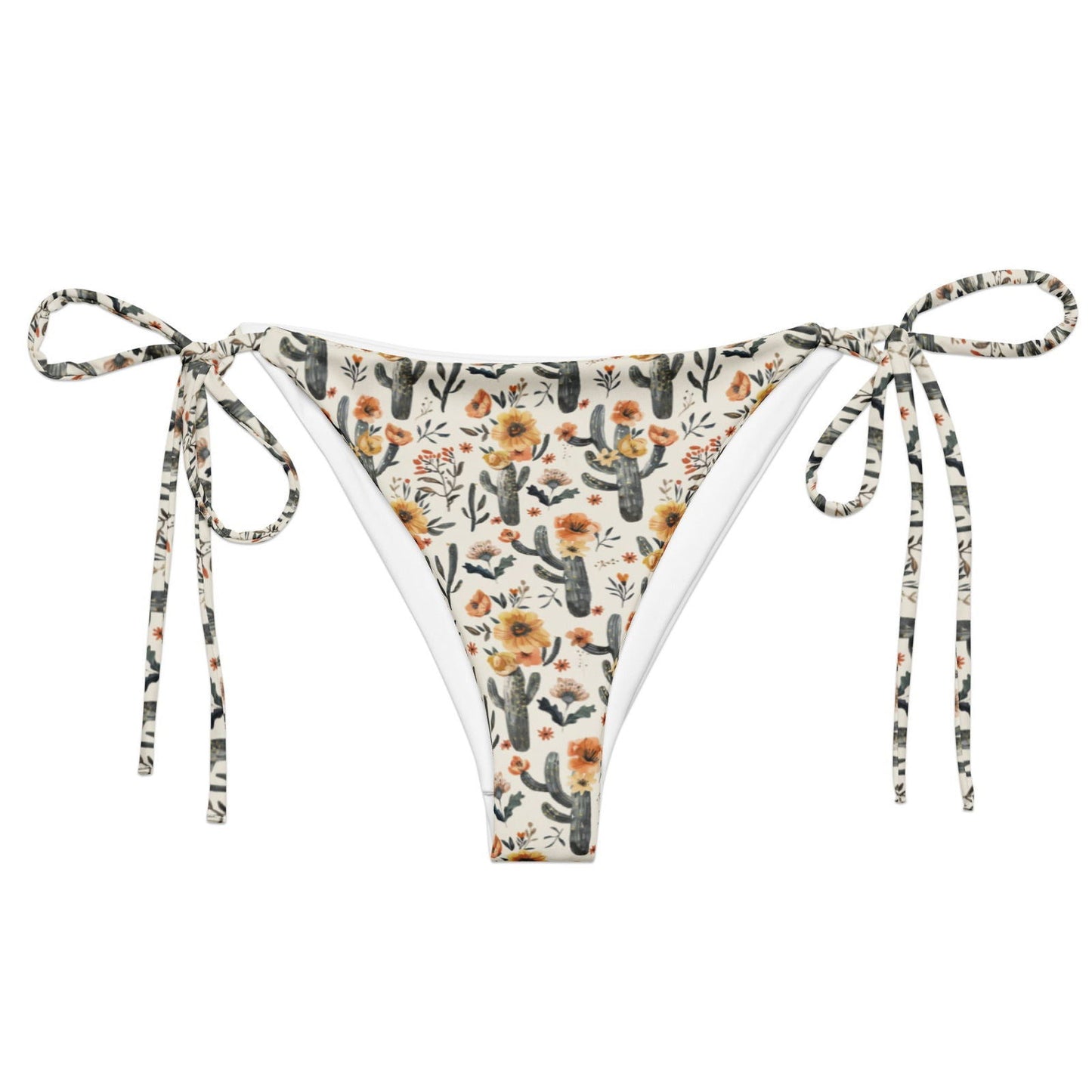 Cactus Sunflower Eco String Bikini Bottom - Salinity Swimwear
