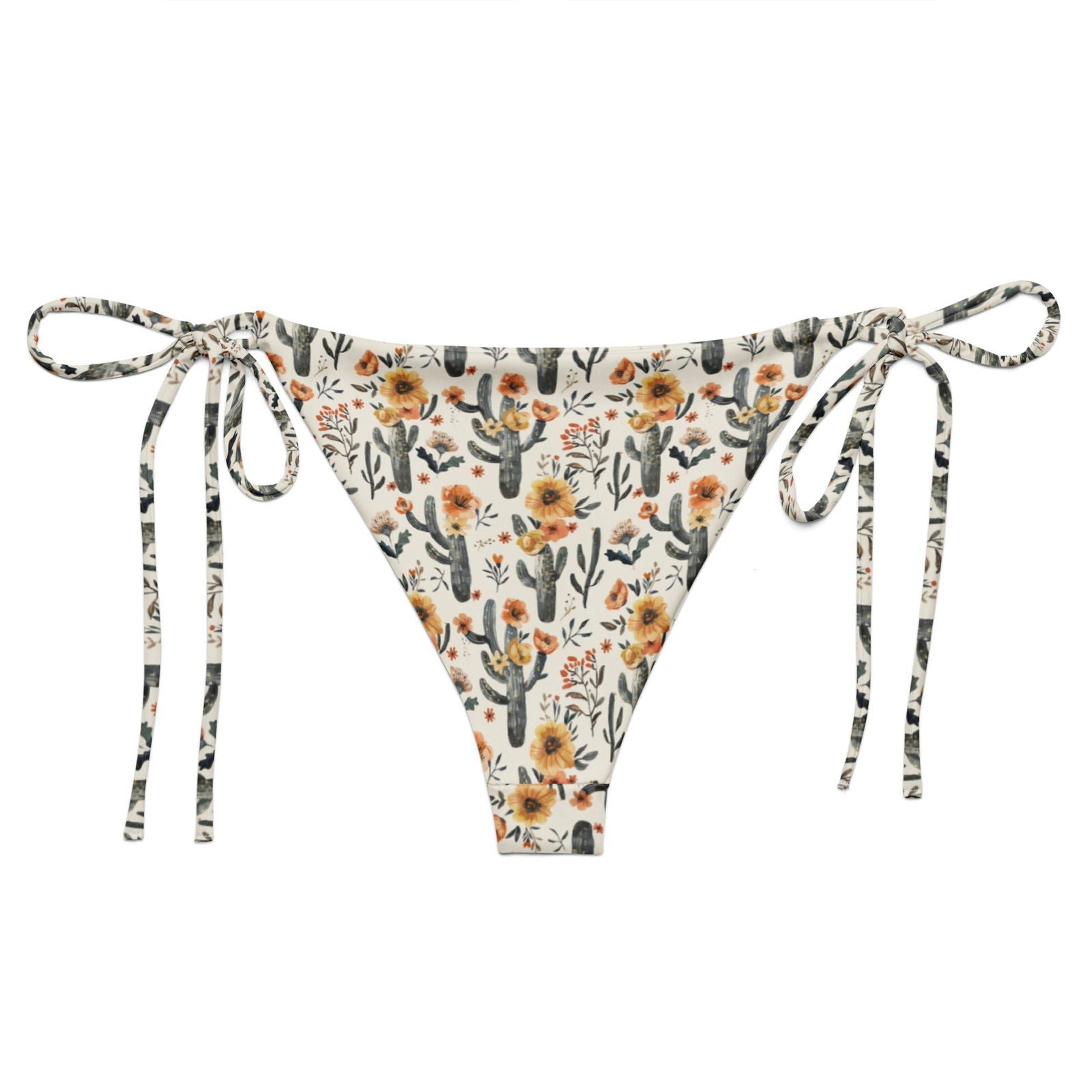 Cactus Sunflower Eco String Bikini Bottom - Salinity Swimwear