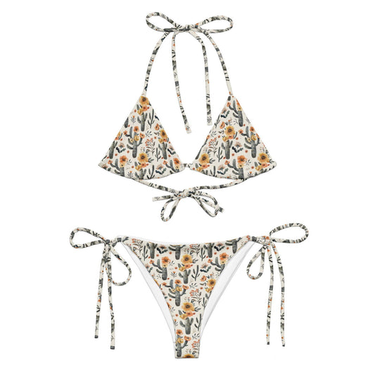 Cactus Sunflower Eco String Bikini Set - Salinity Swimwear