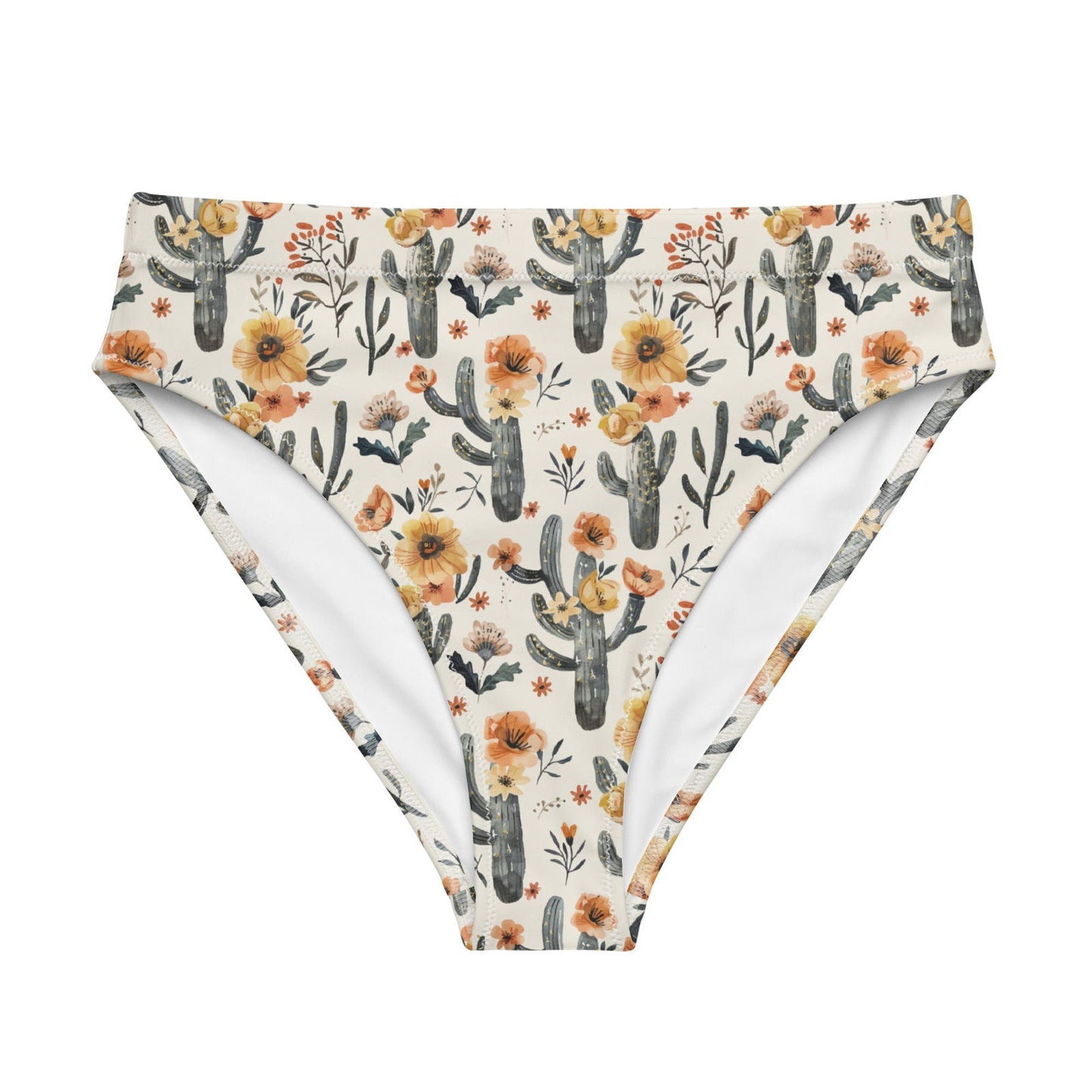 Cactus Sunflower High-Waisted Bikini Bottom - Salinity Swimwear