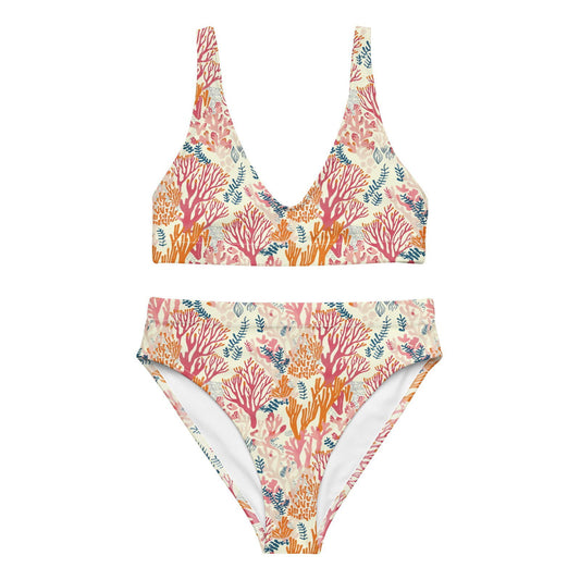Coral Reef Eco High-Waisted Bikini Set - Salinity Swimwear