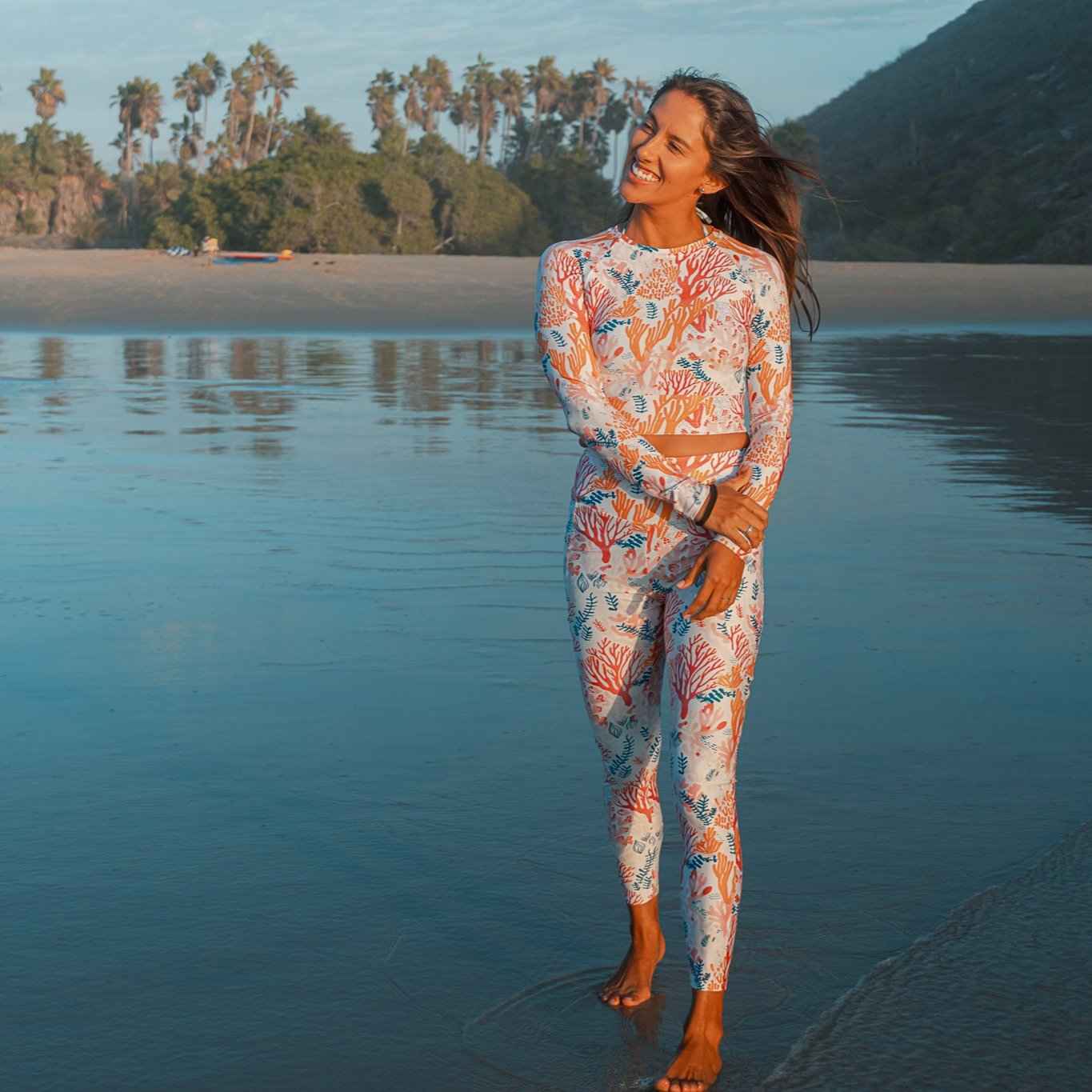 Coral Reef Long Sleeve Eco Cropped Rash Guard