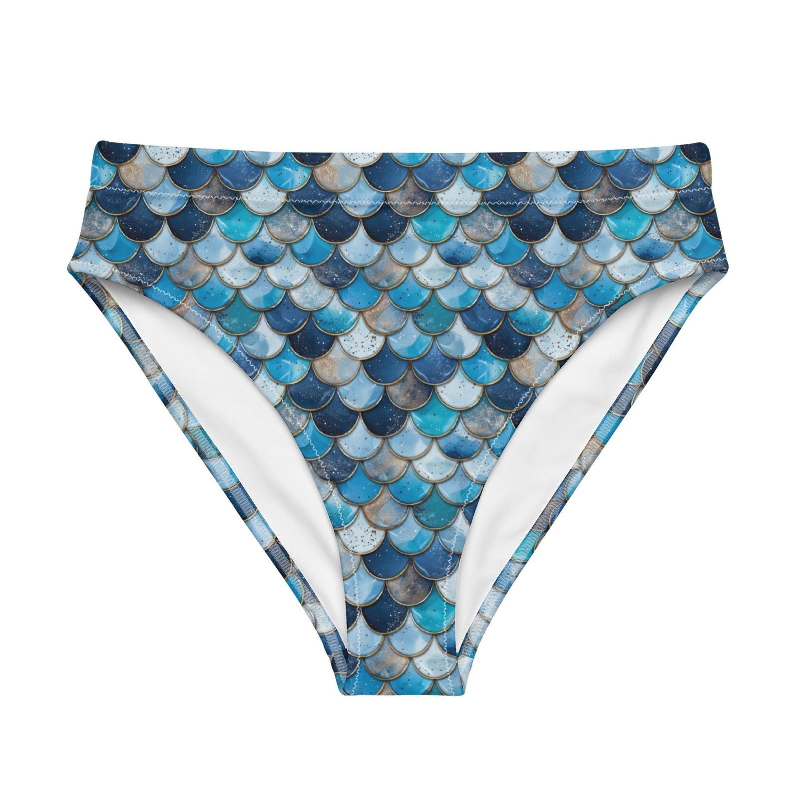 Deep Sea Sapphire Siren Eco High-Waisted Bikini Bottom - Salinity Swimwear