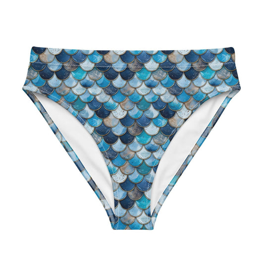 Deep Sea Sapphire Siren Eco High-Waisted Bikini Bottom - Salinity Swimwear