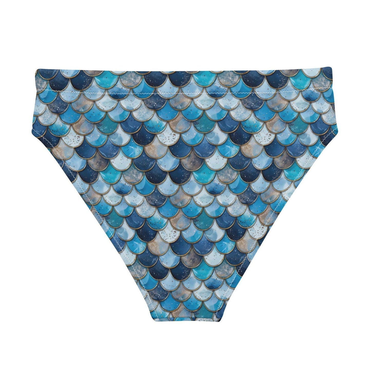 Deep Sea Sapphire Siren Eco High-Waisted Bikini Bottom - Salinity Swimwear