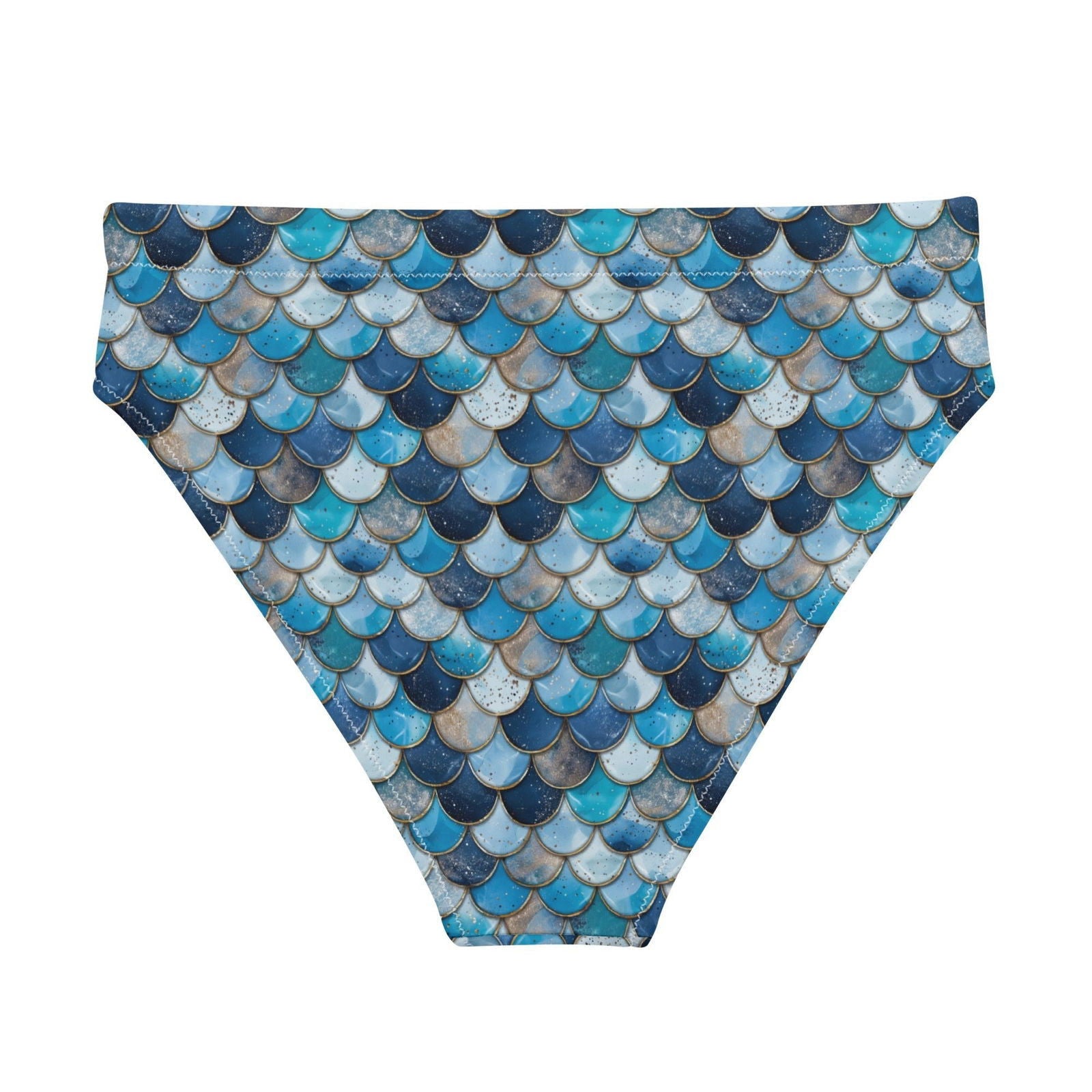 Deep Sea Sapphire Siren Eco High-Waisted Bikini Bottom - Salinity Swimwear