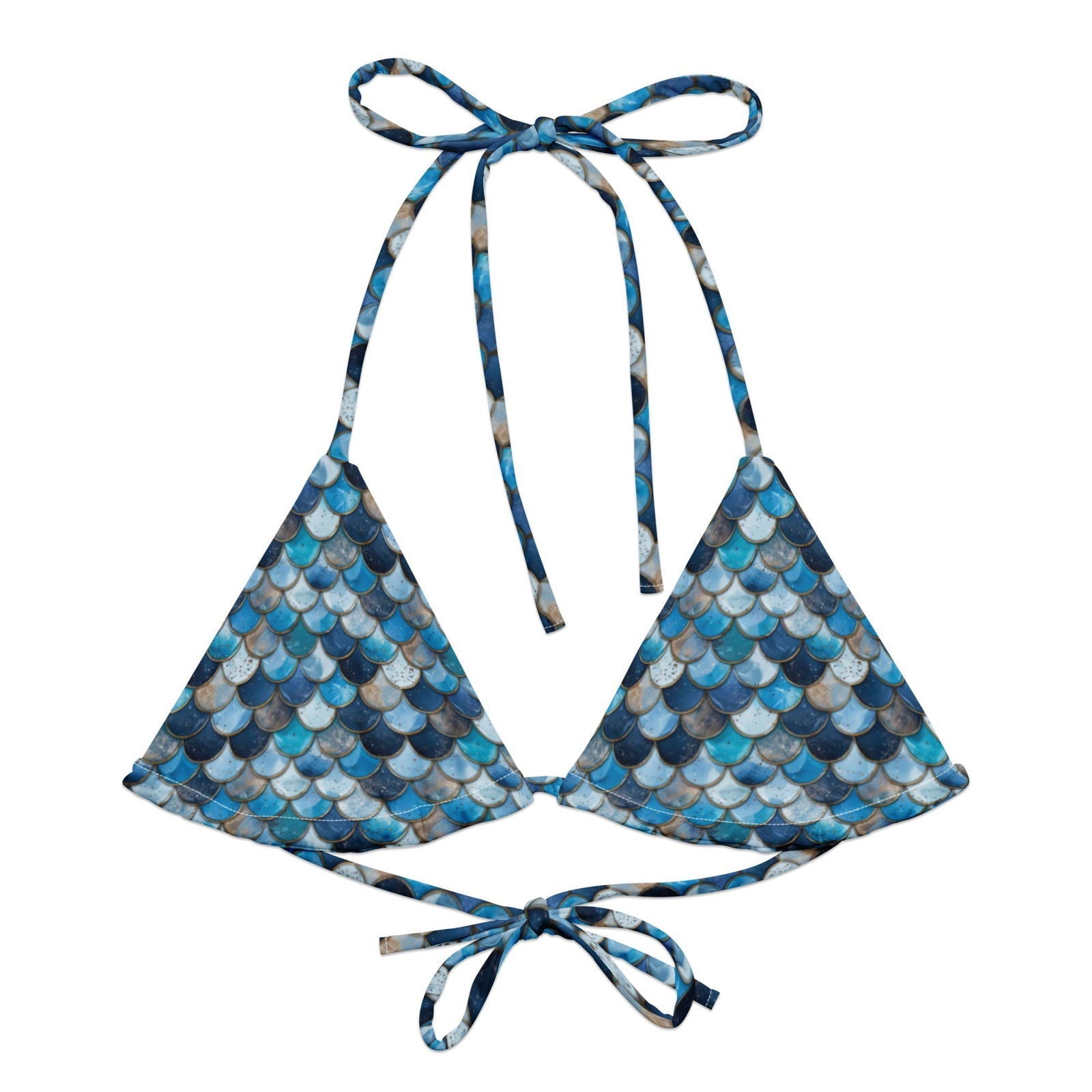 Deep Sea Sapphire Siren Eco String Bikini Top - Salinity Swimwear