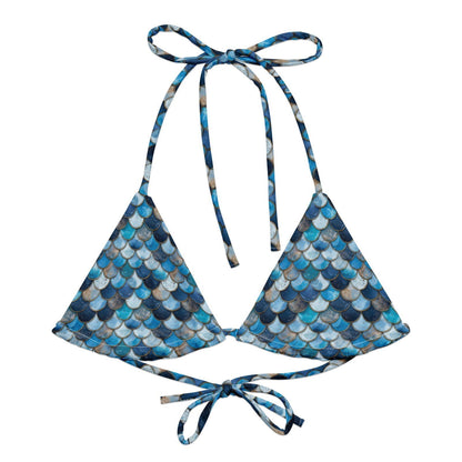 Deep Sea Sapphire Siren Eco String Bikini Top - Salinity Swimwear