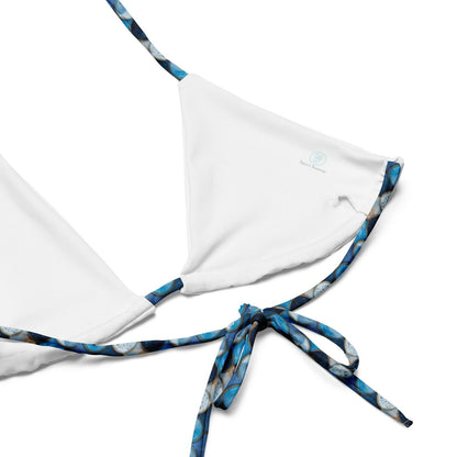 Deep Sea Sapphire Siren Eco String Bikini Top - Salinity Swimwear