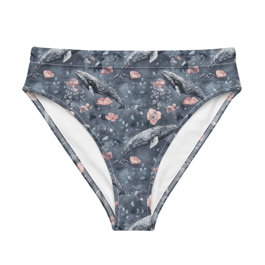 Dusky Gray Whale Eco High-Waisted Bikini Bottom - Salinity Swimwear
