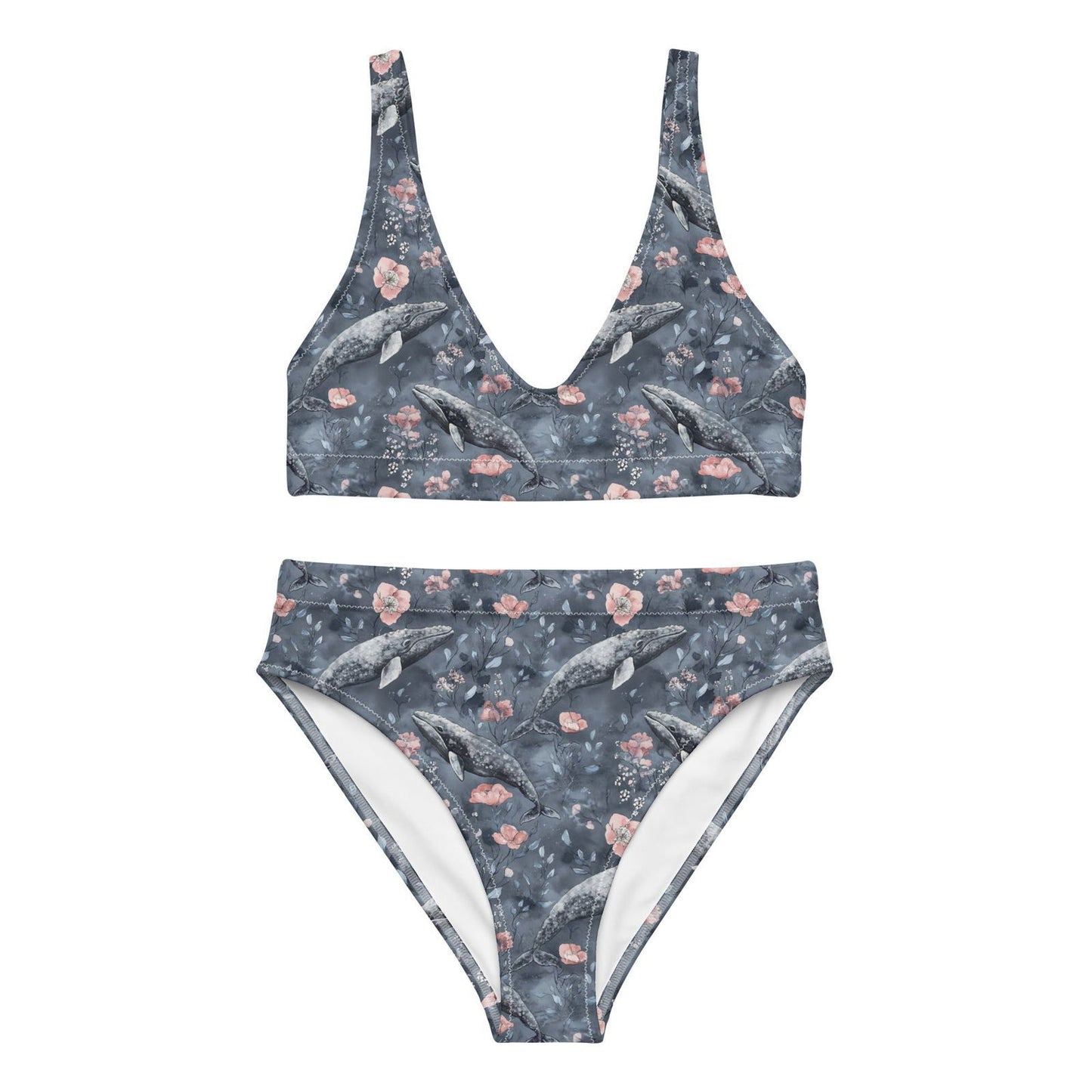 Dusky Gray Whale Eco High-Waisted Bikini Set - Salinity Swimwear