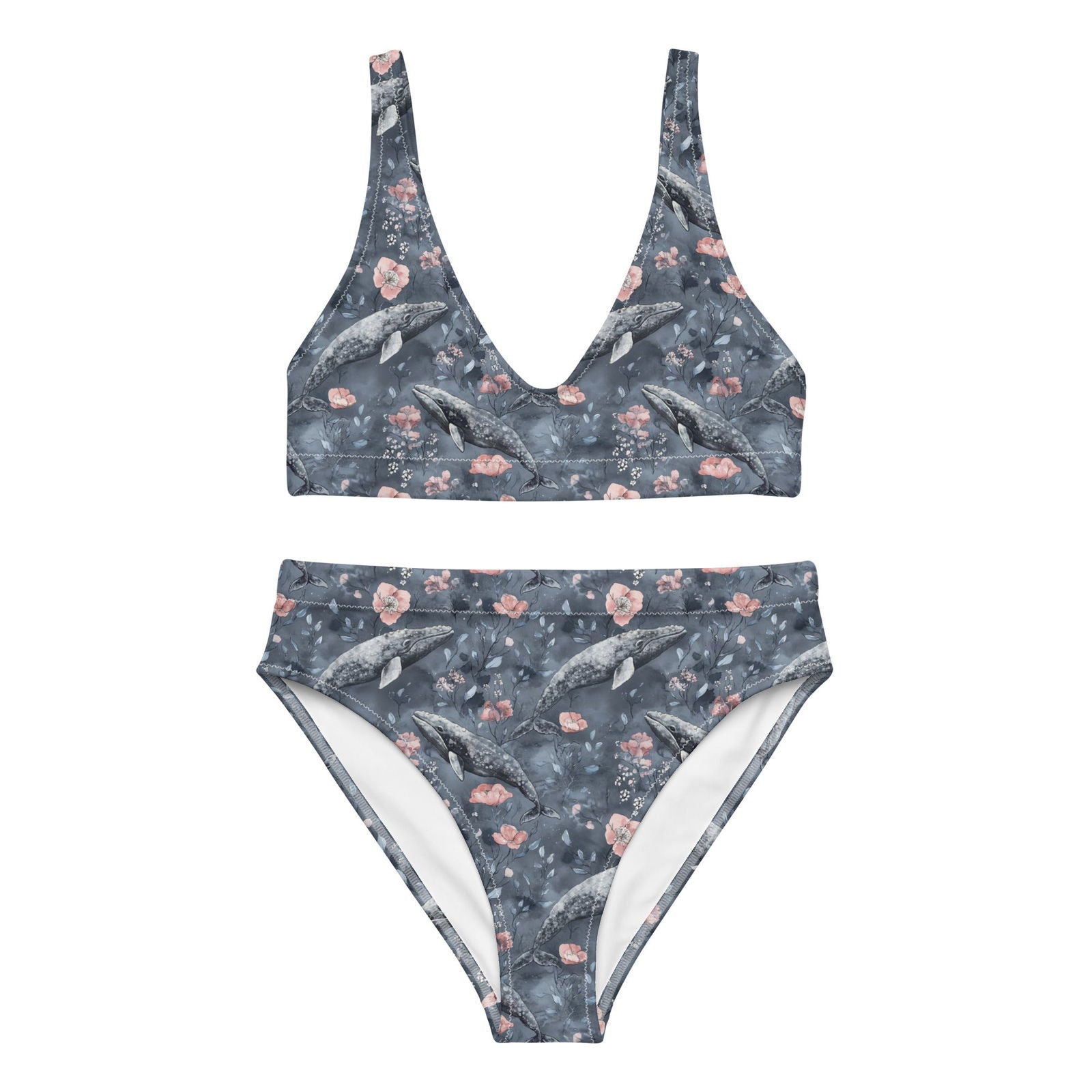Dusky Gray Whale Eco High-Waisted Bikini Set - Salinity Swimwear