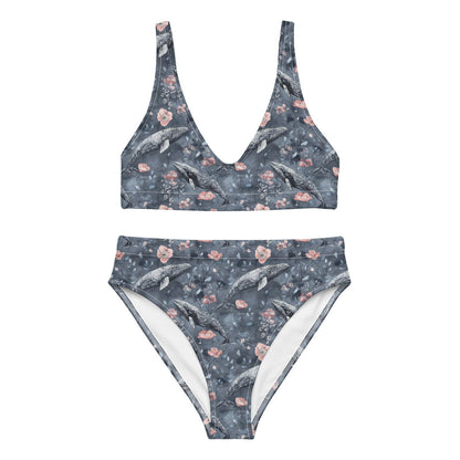 Dusky Gray Whale Eco High-Waisted Bikini Set - Salinity Swimwear