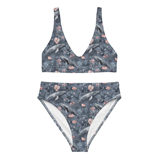 Dusky Gray Whale Eco High-Waisted Bikini Set - Salinity Swimwear