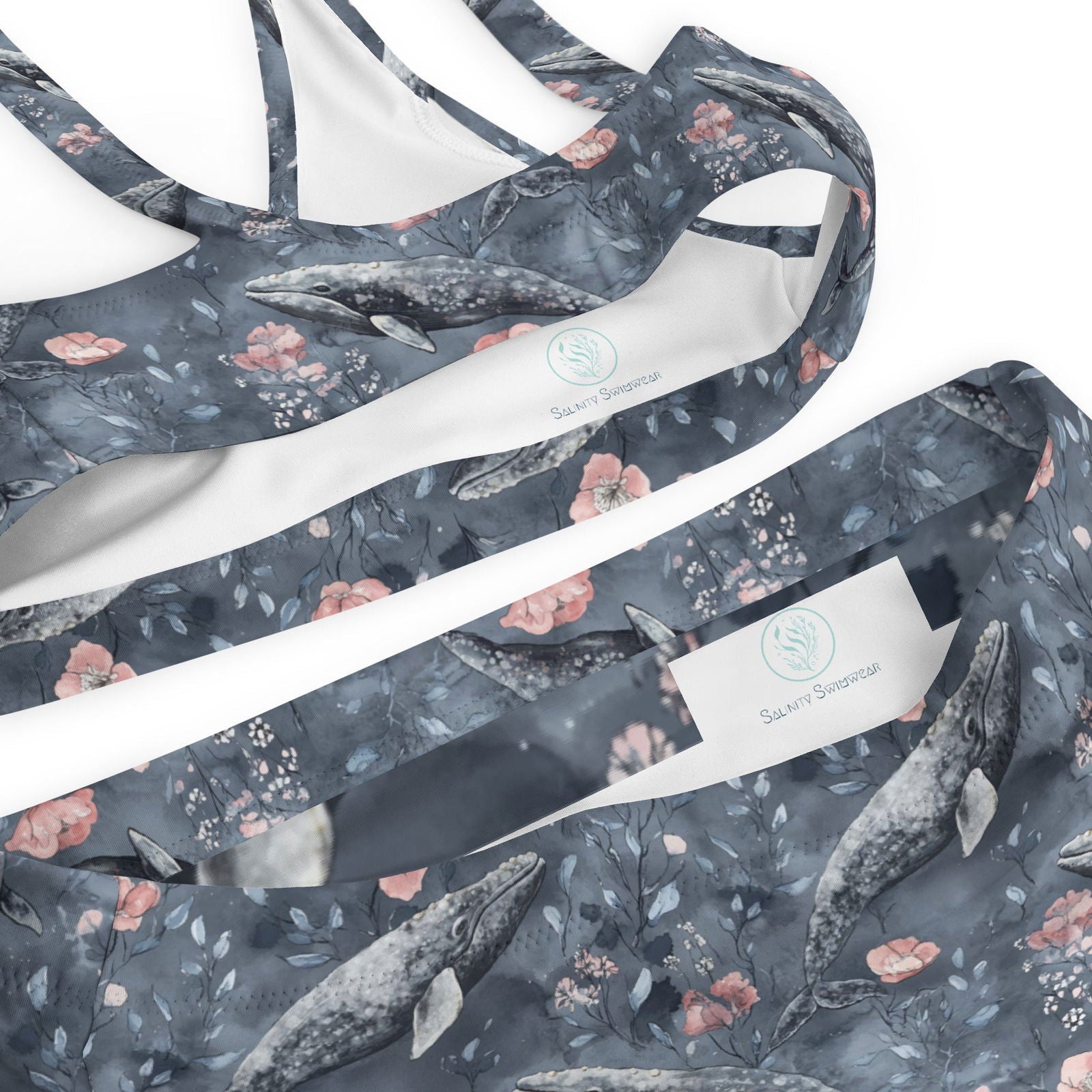 Dusky Gray Whale Eco High-Waisted Bikini Set - Salinity Swimwear