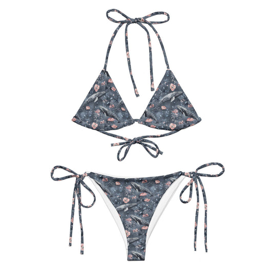 Dusky Gray Whale Eco String Bikini Set - Salinity Swimwear
