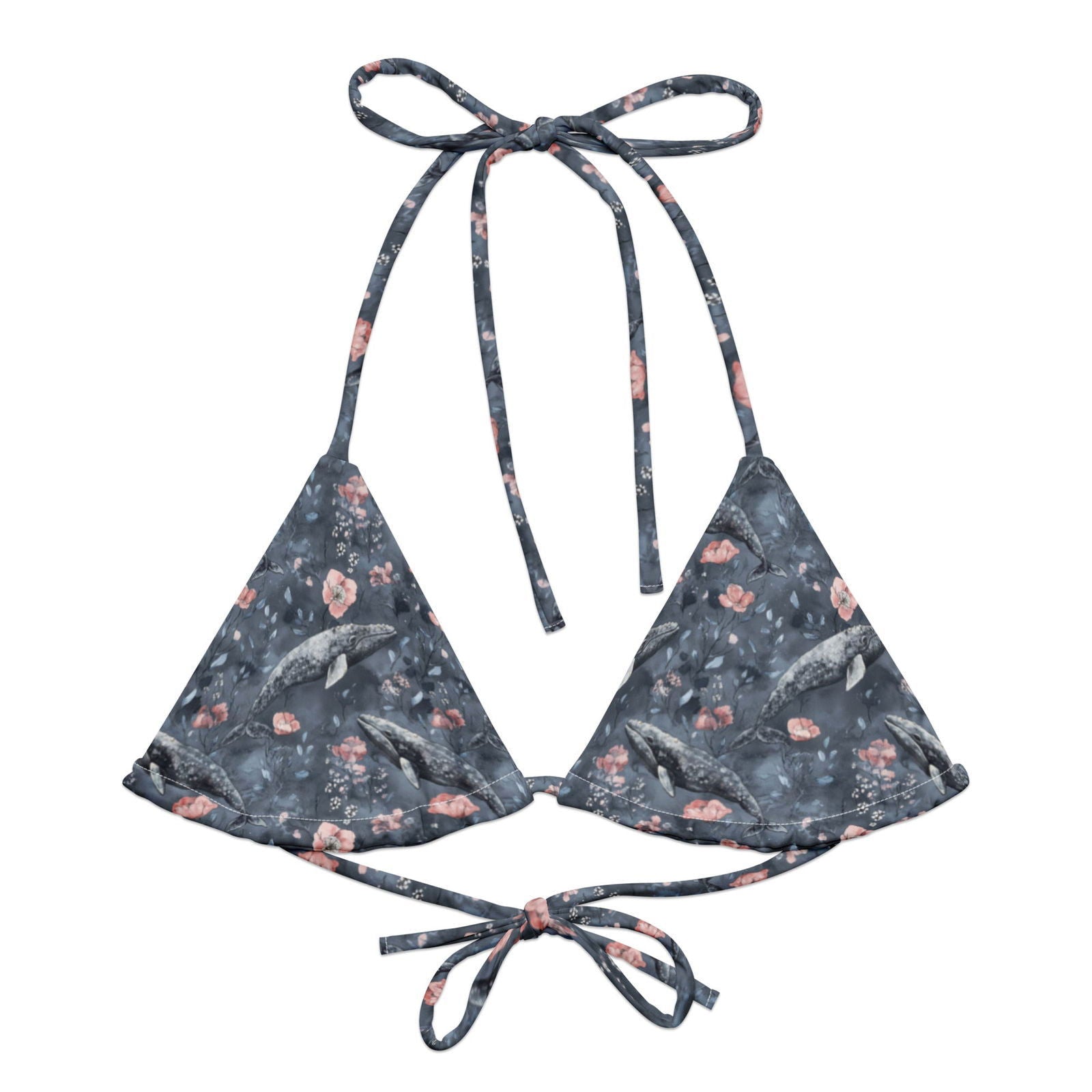 Dusky Gray Whale Eco String Bikini Top - Salinity Swimwear