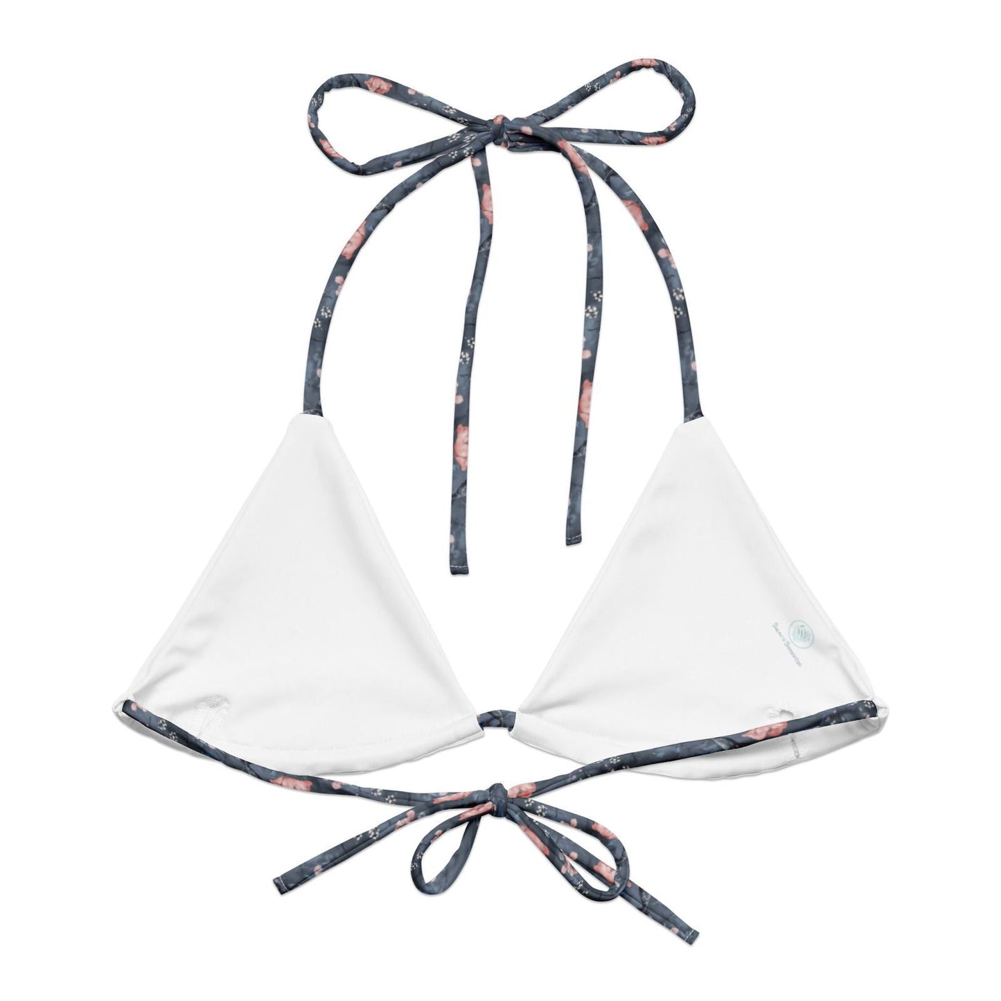 Dusky Gray Whale Eco String Bikini Top - Salinity Swimwear