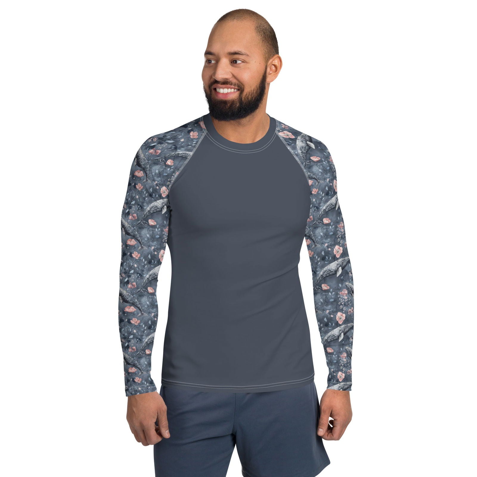Dusky Gray Whale Men's Rash Guard - Salinity Swimwear -    - #tag1#