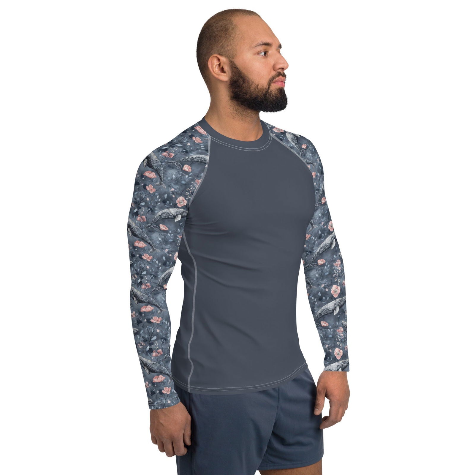 Dusky Gray Whale Men's Rash Guard - Salinity Swimwear -    - #tag1#